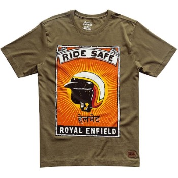 ROYAL ENFIELD T-shirt - RIDE SAFE OLIVE 