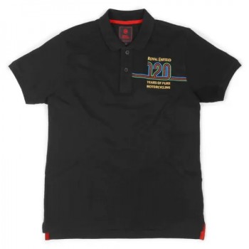 ROYAL ENFIELD Póló shirt - POLO 120TH FEKETE